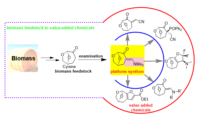 烯胺酮平台构建转化生物质产品Cyrene为增值化合物